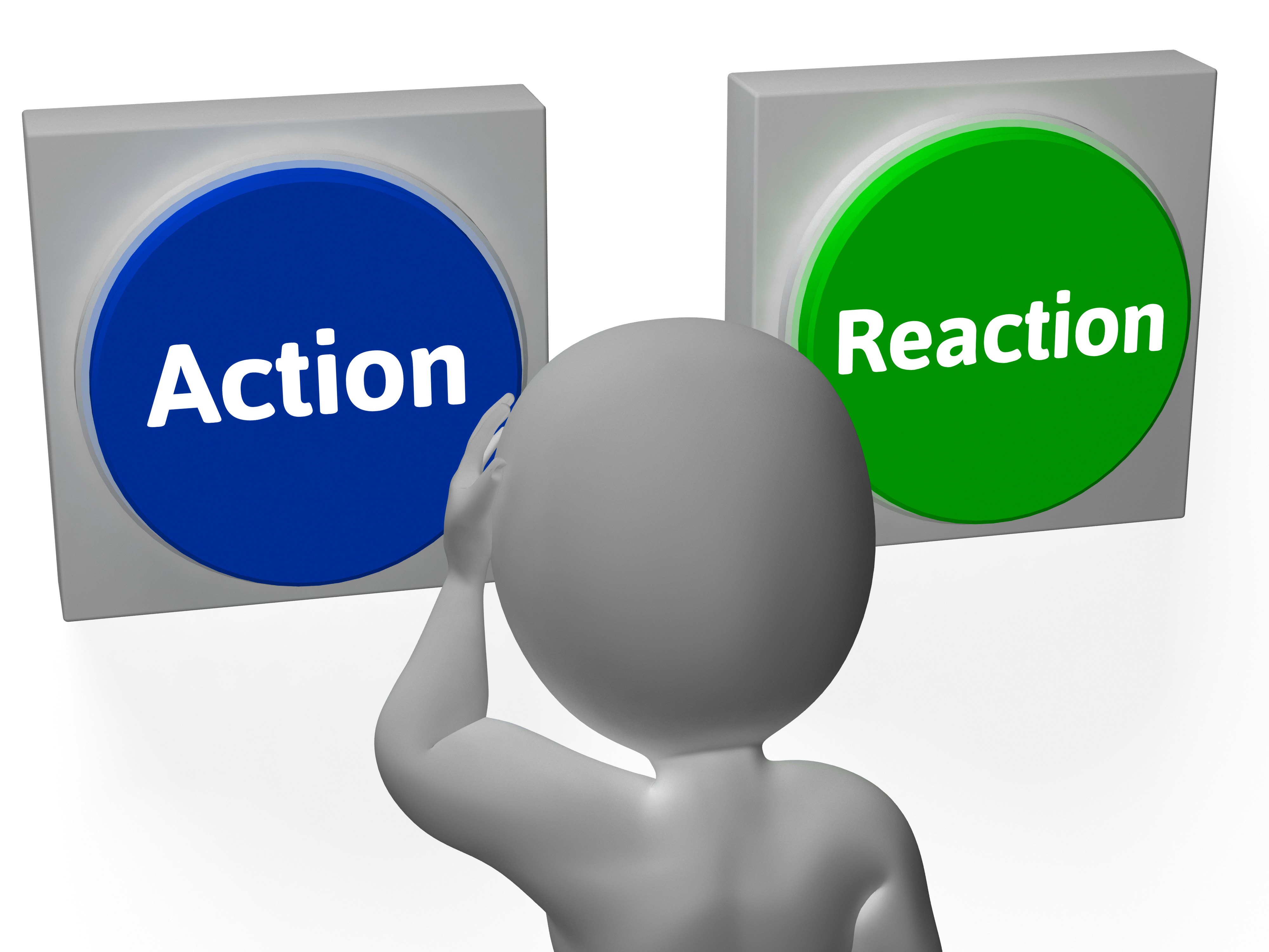 Action Reaction Buttons Showing Control Or Effect
