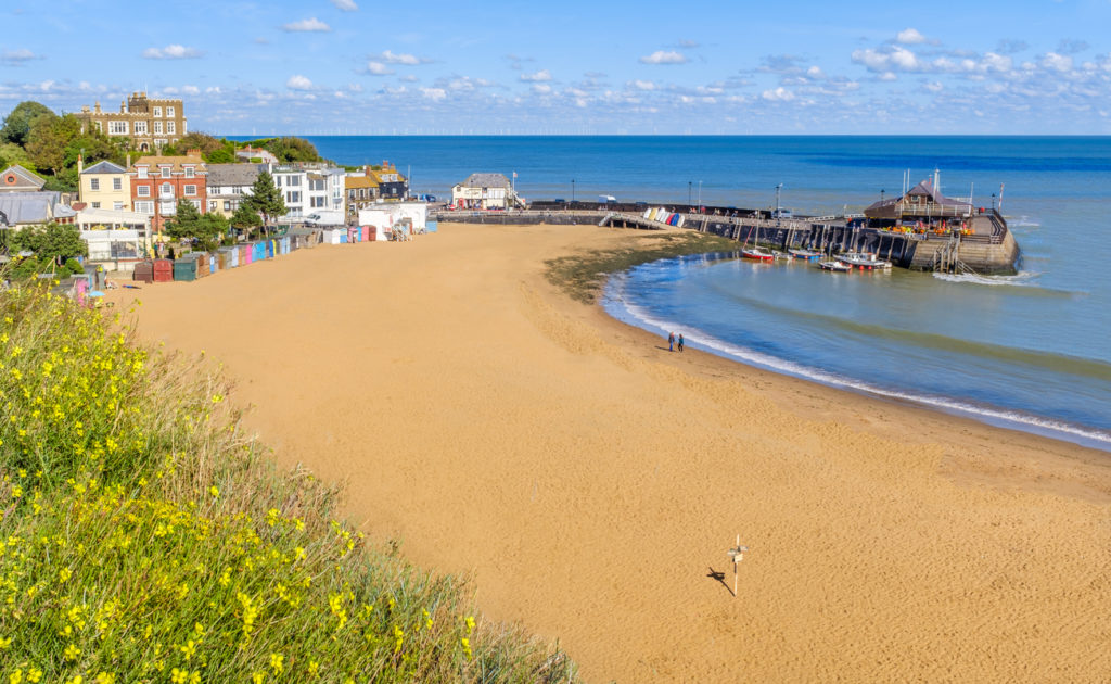 Golden sand of Viking Bay in Broadstairs