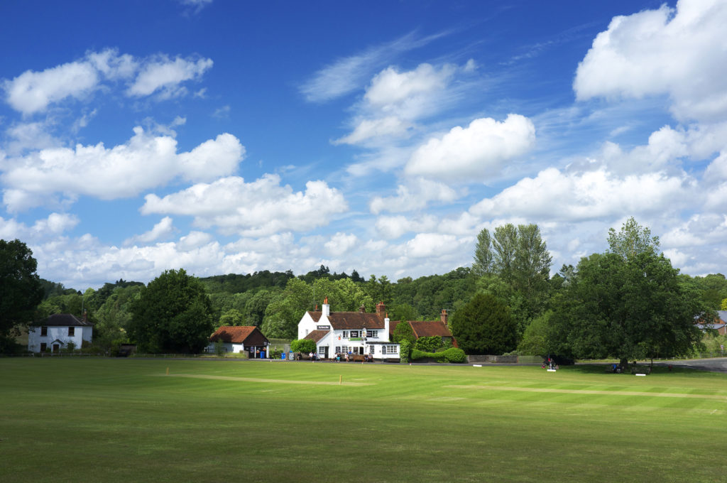 Quaint Village Green Cricket Pitch