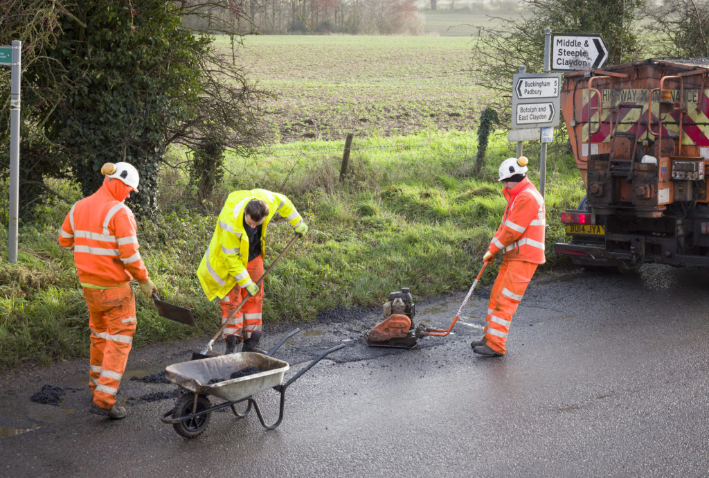 Repairing potholes in UK