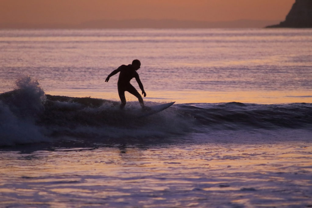 Surfing Devon at Dusk