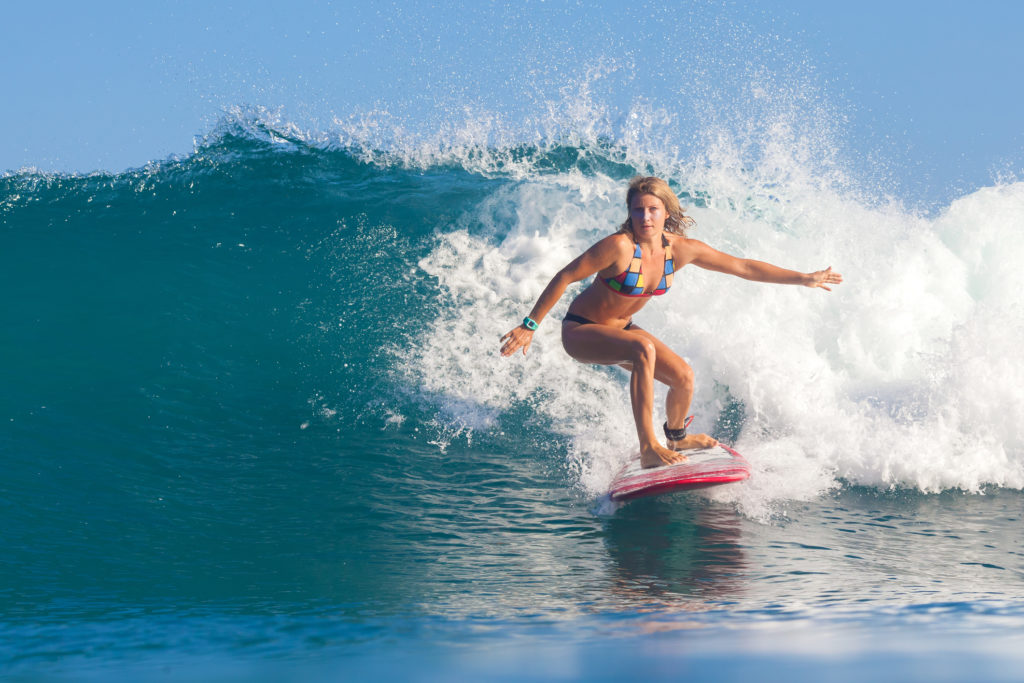 Surfing a Wave in Bali