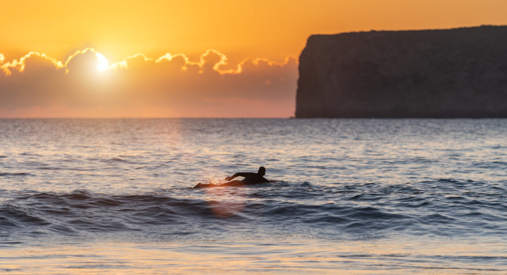Surfer enjoying tranquillity