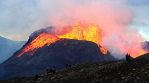 volcanic eruption of Fagradalsfjall in Iceland
