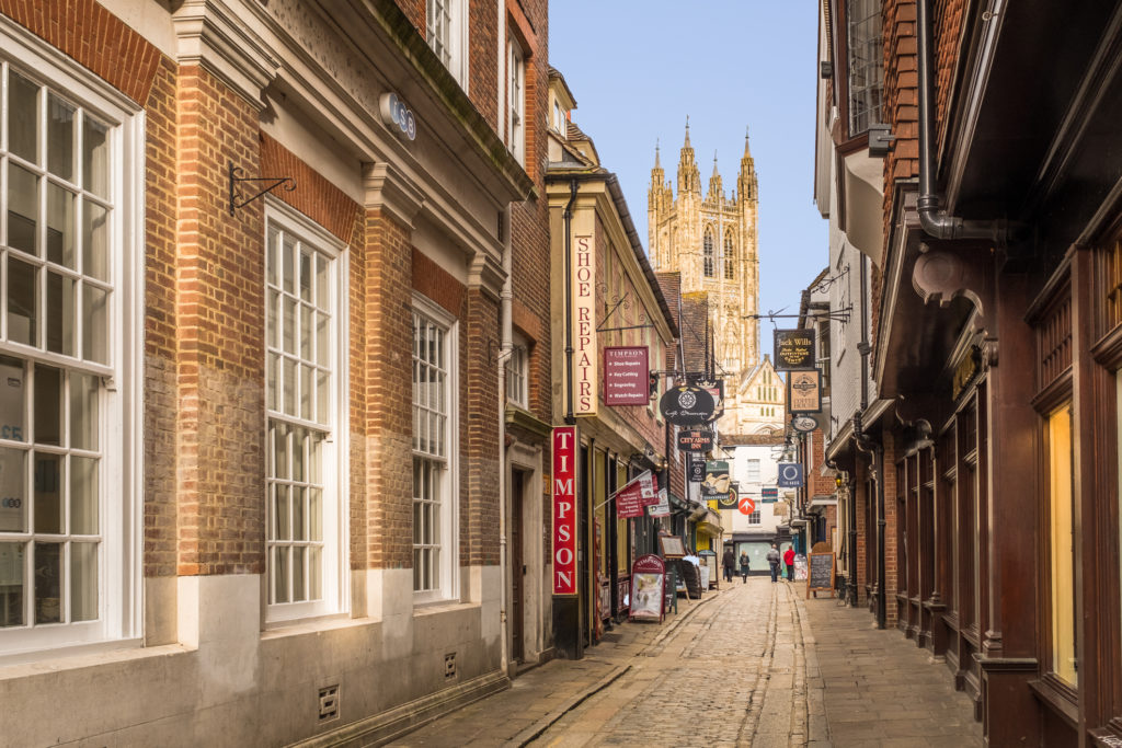 Canterbury Cathedral seen from Butchery Lane