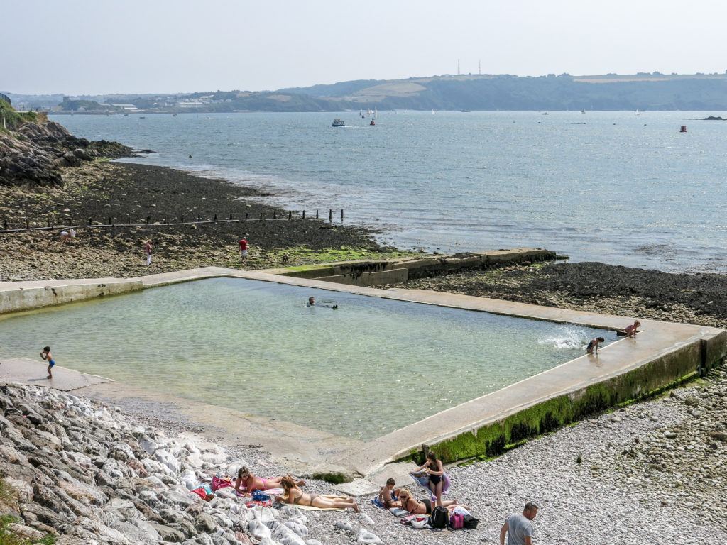 Swimmers in Plymouth in the Sea Pool